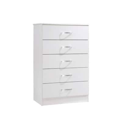 5-Drawer White Chest of Drawers