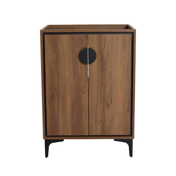 Brescia 23.43 in. W x 17.91 in. D x 33.07 in. H Freestanding Bath Vanity Cabinet without Top in Brown Ebony Unassembled