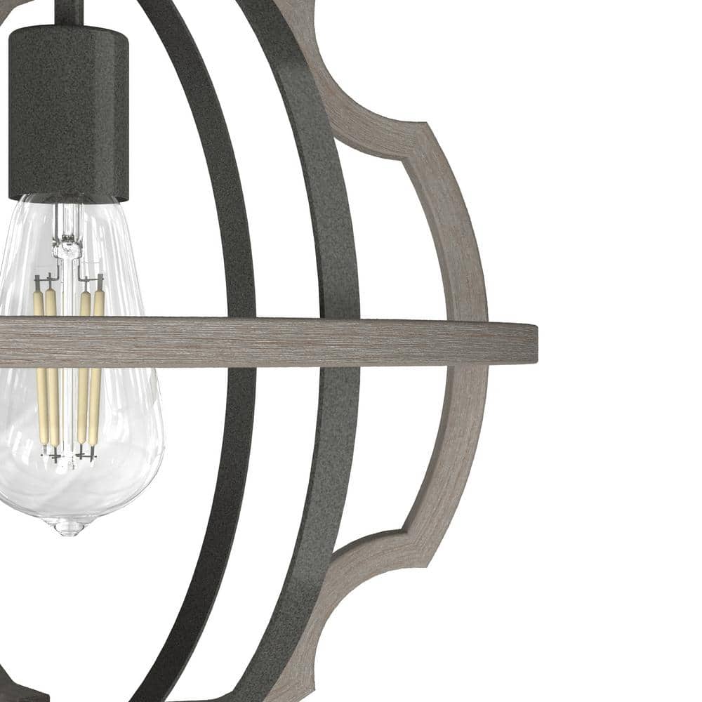 Noble Bronze Washed Oak Mini Globe LED Pendant