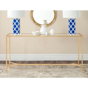 Antwan 63 in. Gold/Glass Console Table