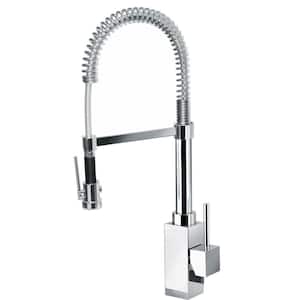 Dax Single-Handle Pull-Down Sprayer Kitchen Faucet with High-Arc Spring Spout in Chrome