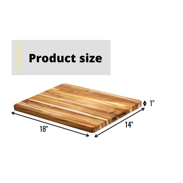 10-Piece 15.5 in. Natural Brown Small Teak Rectangular Cutting Board Set