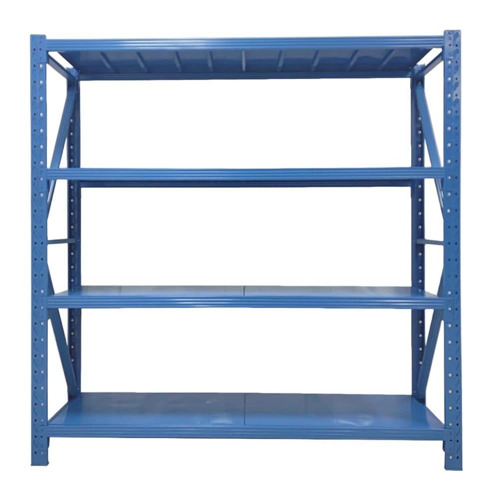 4-Tire Steel Heavy Duty Adjustable Garage Storage Shelving Unit with Side Rail in Blue (79 in. W x 79 in. H x 24 in. D) price history on PriceWatchPro