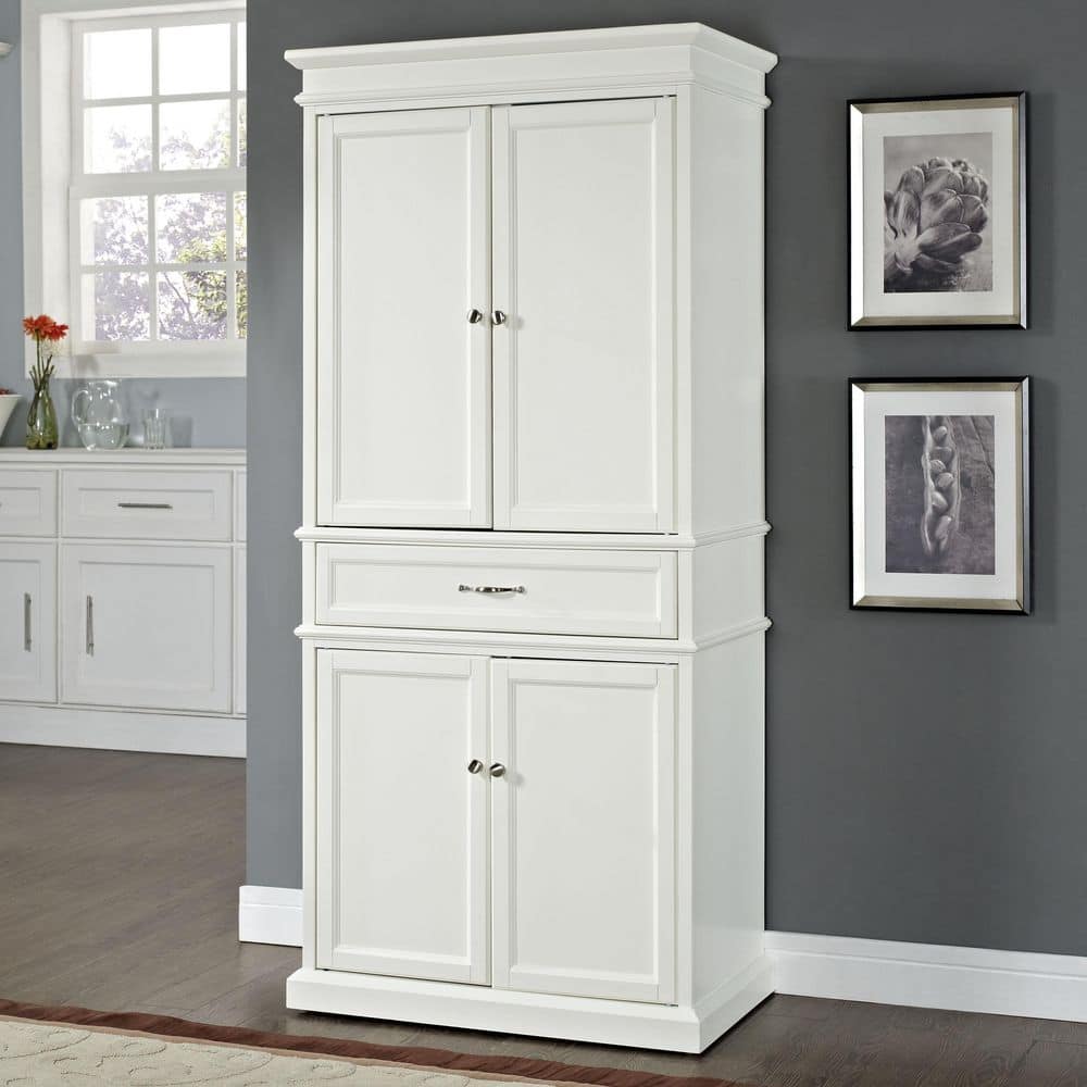 Parsons Classic White Transitional Pantry with Adjustable Shelves