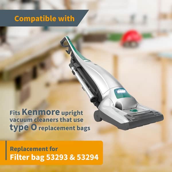 POWERTEC 75060 HEPA Cloth Vacuum Bag Replacement for Kenmore O Style Vacuum, 3-Pack