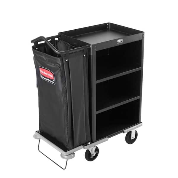 Rubbermaid Commercial Products Executive Series Compact 3-Shelf High Capacity Housekeeping Cart