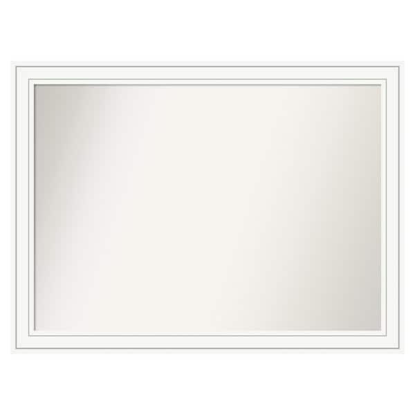 Amanti Art Craftsman White 47 in. x 35 in. Custom Non-Beveled Satin Wood Framed Bathroom Vanity Wall Mirror