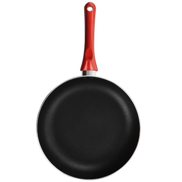Better Chef 14 Diameter in. Aluminum Nonstick Deep Fryer Frying Pan in Red  with Lid 985117959M - The Home Depot