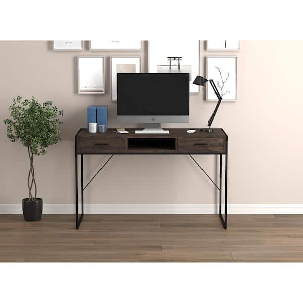 Brookside Delle Industrial 40-in Gray Classic Computer Desk in the Desks  department at