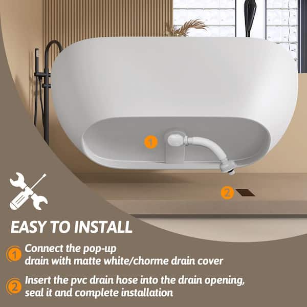 Zeafive Lux 63 in. x31.5 in. Solid Surface Stone Resin