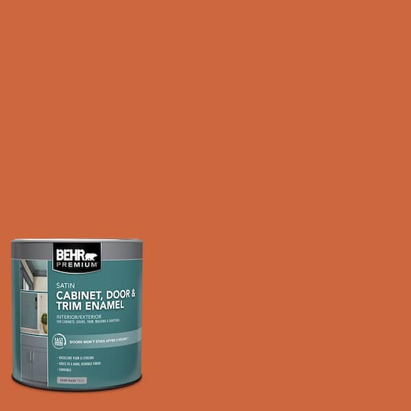 BEHR PREMIUM 1 qt. #S-H-250 Pumpkin Patch Satin Enamel Interior/Exterior Cabinet, Door & Trim Paint