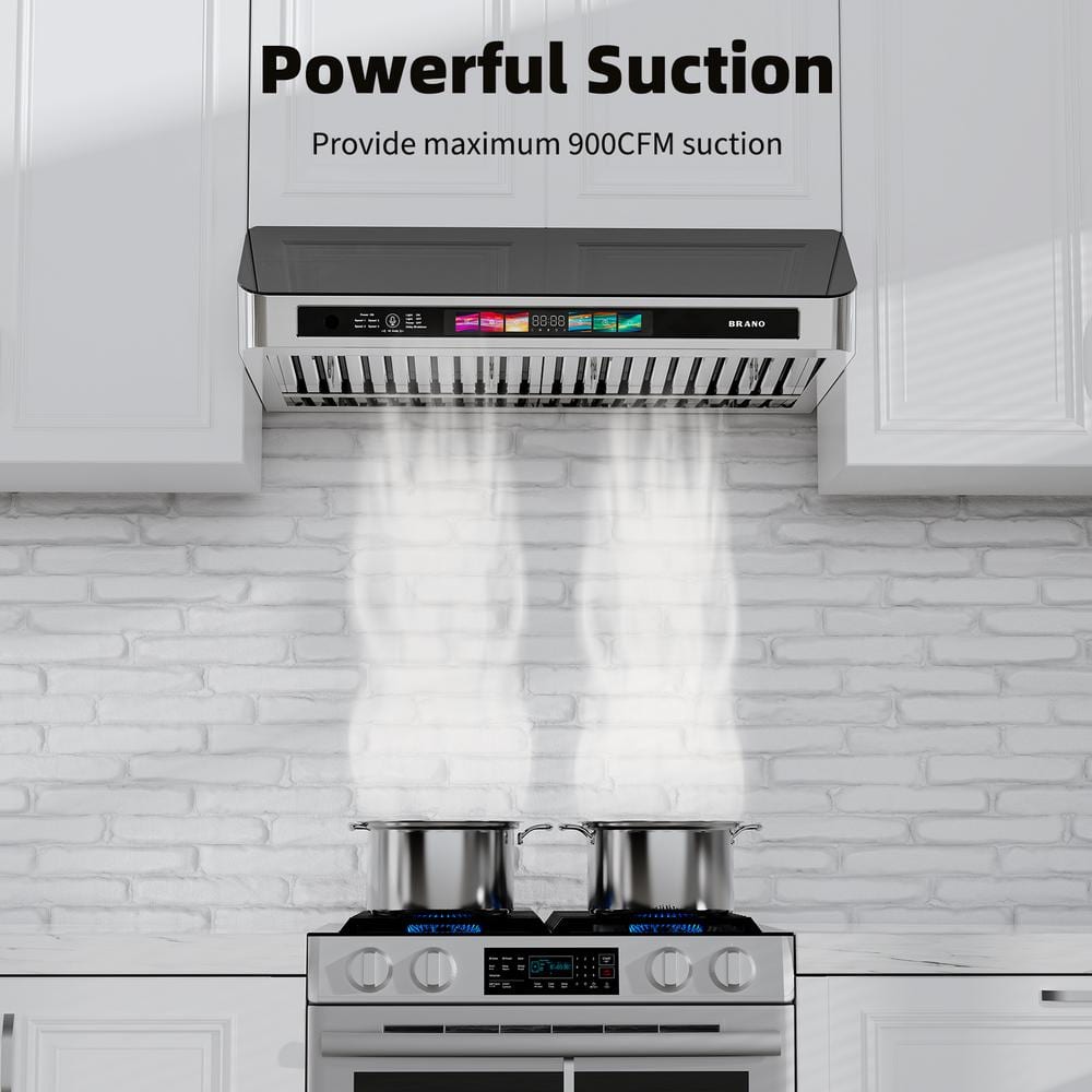 Stainless Steel 30-Inch Under Cabinet Range Hood with Voice Control
