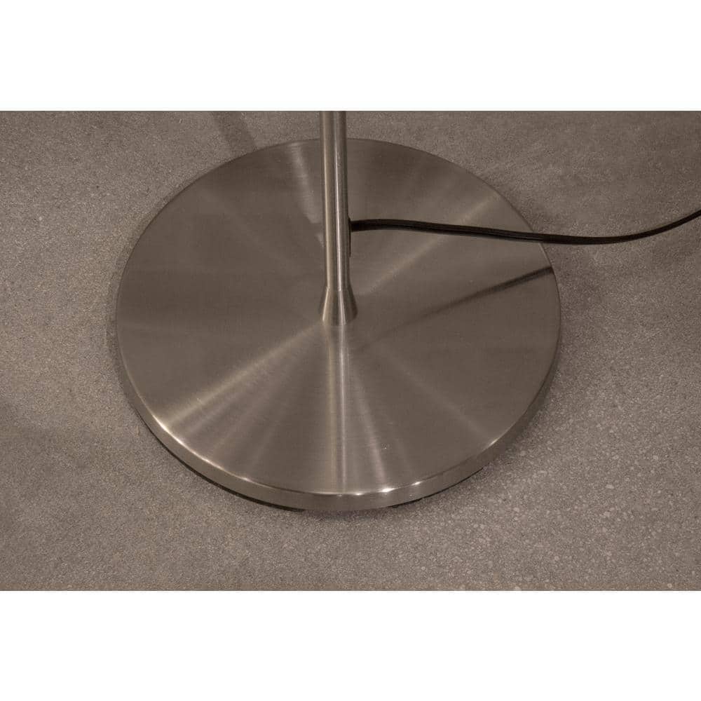 Harper Slim Satin Steel 71" Grey Linen Shade Floor Lamp