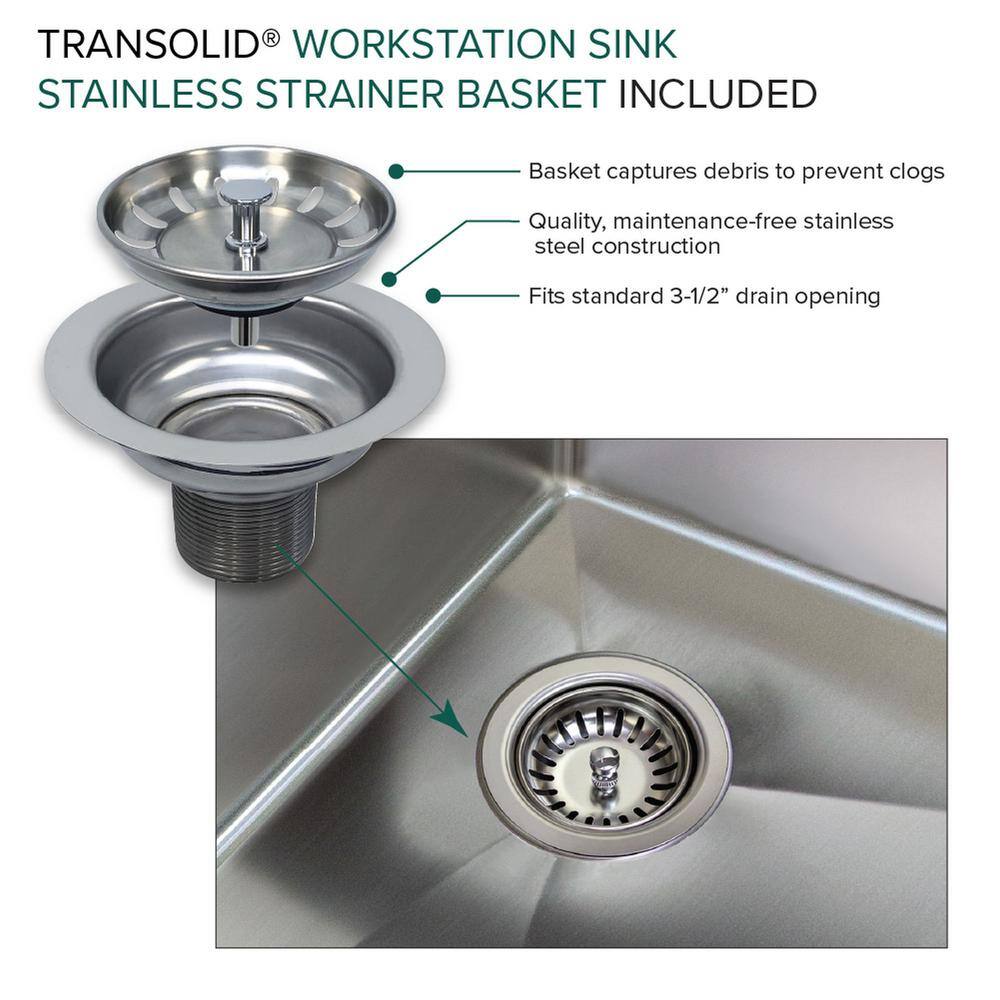 30-Inch Stainless Steel Drop-In Kitchen Workstation Sink