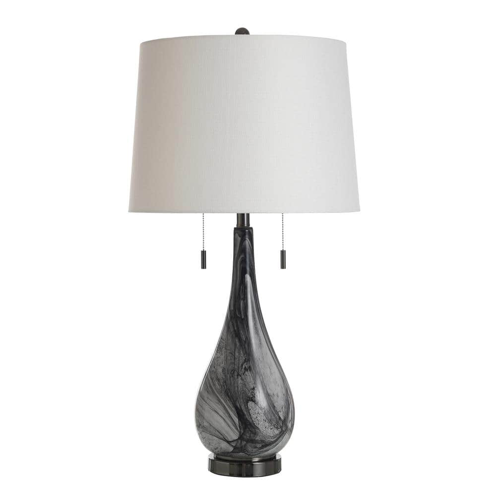 32.5 in. Multi-Black Transitional 2-Light Standard Floor Lamp for Living Room Linen Drum Shade price history on PriceWatchPro