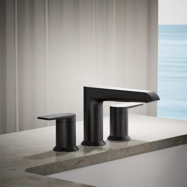 KOHLER Hint 2-Handle Tub Faucet in Matte Black (Valve Not Included