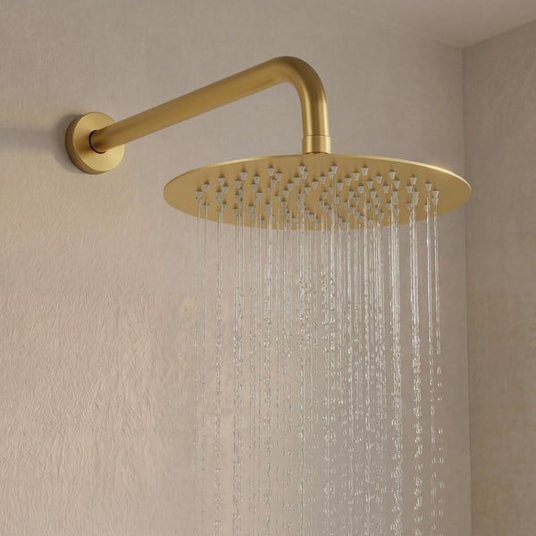 GRANDJOY 10 in. 3-Spray Wall Mount Round High Pressure Dual Fixed