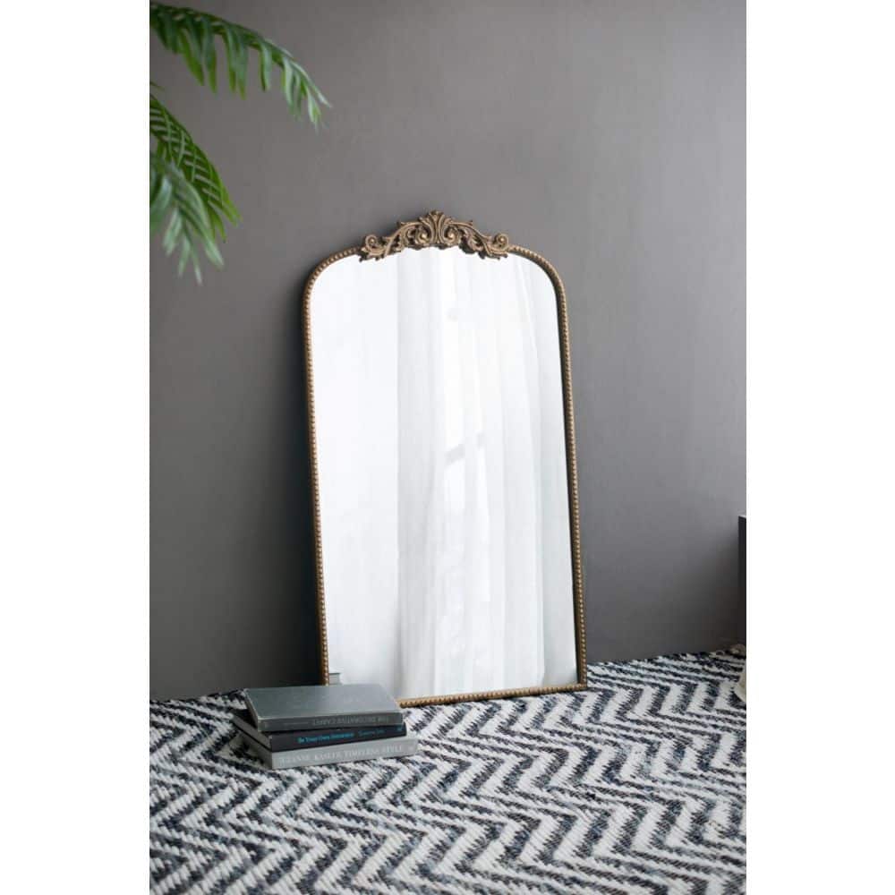 Gold Rectangular Wood Framed Wall Mirror 24" x 42"