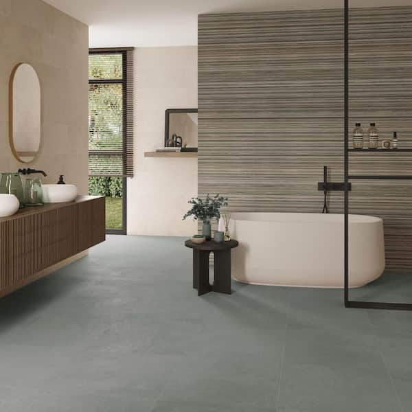 Spanish Armonia 24 in. x 24 in. x 8.5mm Matte Stone Look Porcelain Floor and Wall Tile-Verde (20PCS,77.5 sq. ft./Pallet)