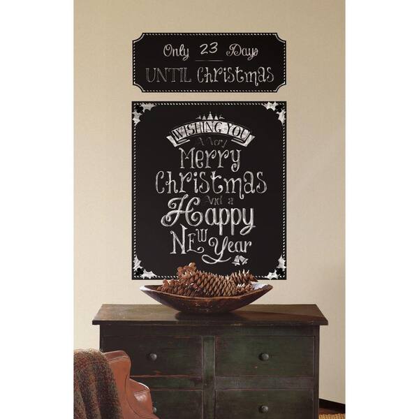 RoomMates 2.5 in. x 27 in. Christmas Countdown Chalkboard Peel and Stick Wall Decals