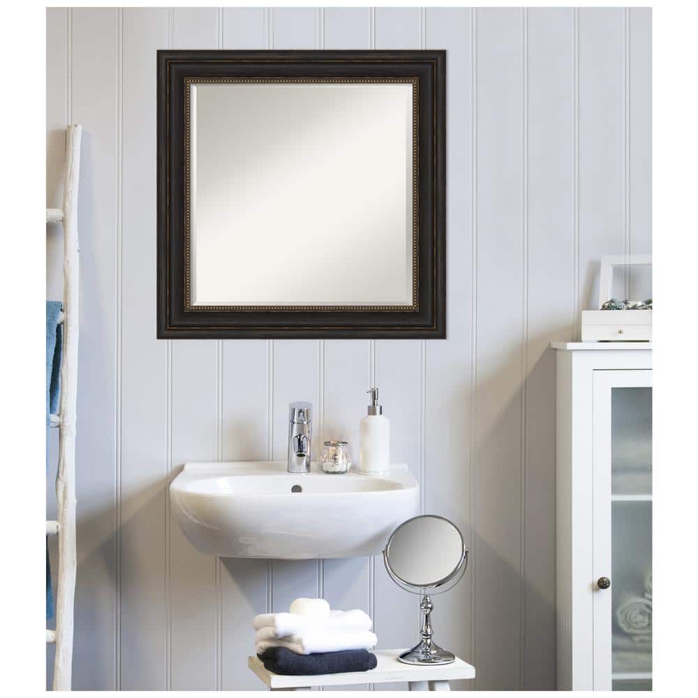25" Bronze Polystyrene Framed Bathroom Vanity Mirror
