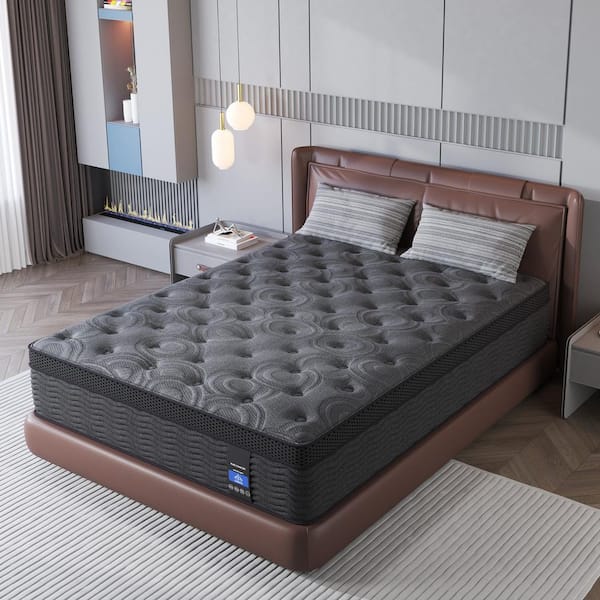 King Medium Firm 10 in. Hybrid Cooling Gel Memory Foam Euro Top Mattress, Motion Isolation and Bed-in-a-Box Mattress