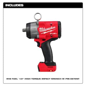 M18 FUEL 18V Lithium-Ion Brushless Cordless High Torque 1/2 in. Impact Wrench w/Pin Detent w/5.0 Ah Battery