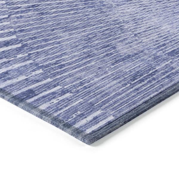 Navy Blue 2 ft. x 3 ft. Woven Abstract Rectangle Indoor/Outdoor Area Rug