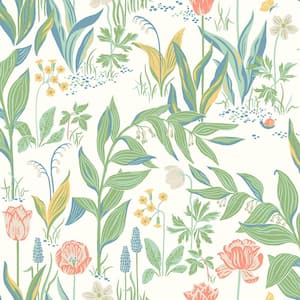 Spring Garden Off-White Botanical Off-White Wallpaper Sample