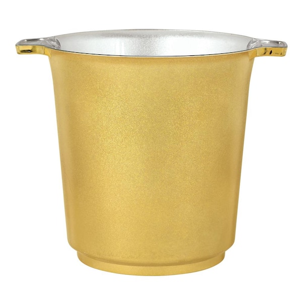 Amscan 8.5 in. H x 8 in. Dia Gold Plastic Ice Bucket (2-Pack) 430901 ...