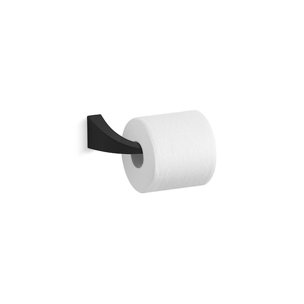 Toilet Paper Holder with Storage, Acrylic Toilet Tank Tray, Black
