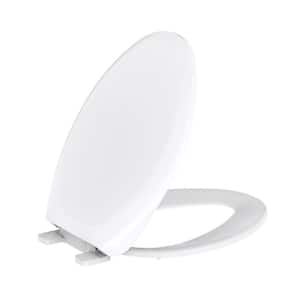 Elongated Slow Close Front Toilet Seat in White