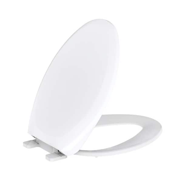 Gerber Elongated Slow Close Front Toilet Seat in White