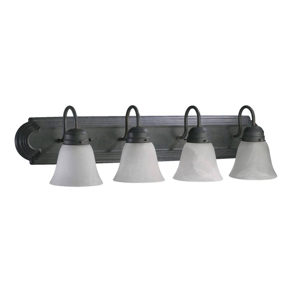 Traditional 30 in. W 4-Lights Toasted Sienna Vanity Light with Faux Alabaster Glass price history on PriceWatchPro