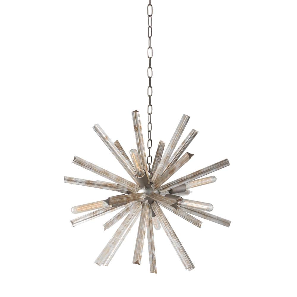 6-Light Antique Iron Sputnik Chandelier with no Bulbs Included
