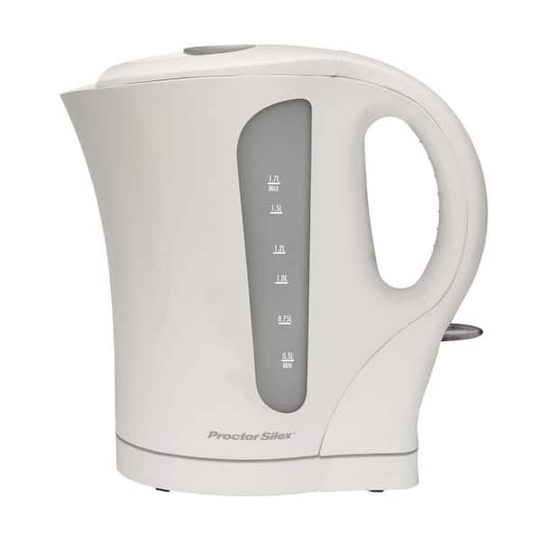 Proctor Silex 7 Cups 1.7-Liter Plastic Cordless Electric Kettle in White