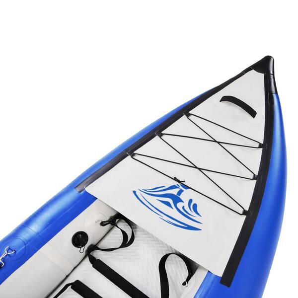 Afoxsos 12 ft. Blue Inflatable Kayak Set with Paddle and Air Pump, Portable  Recreational Touring Foldable Tandem 2-Person Kayak HDDB1461 - The Home  Depot