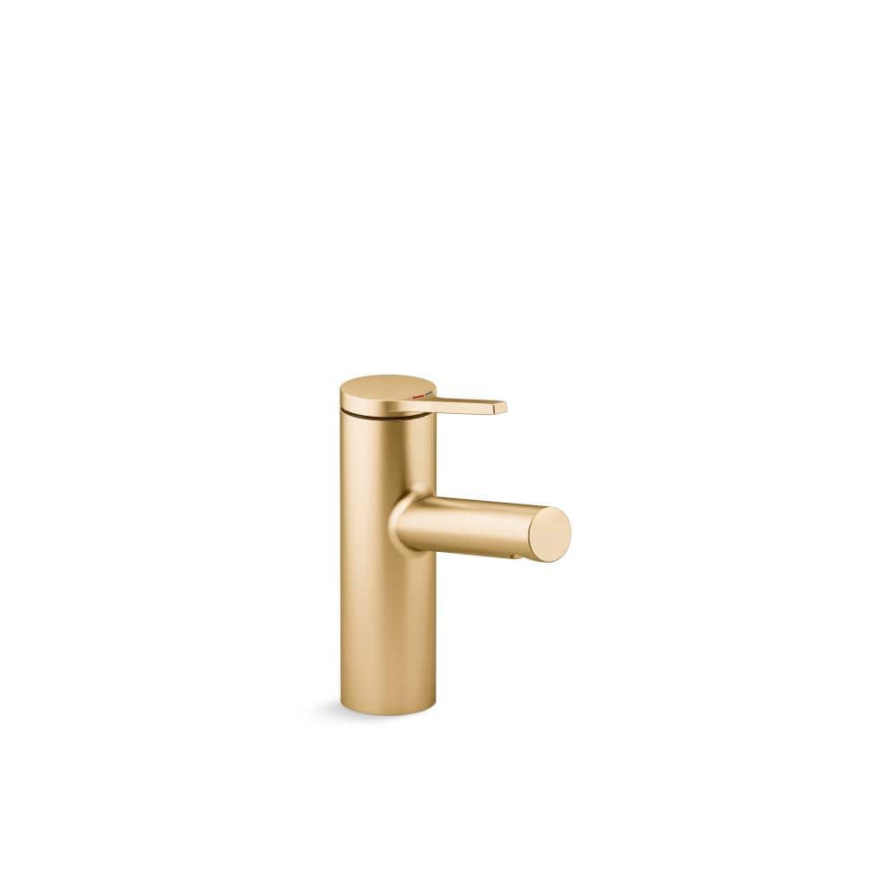 Vibrant Brushed Moderne Brass Single-Handle Bathroom Faucet