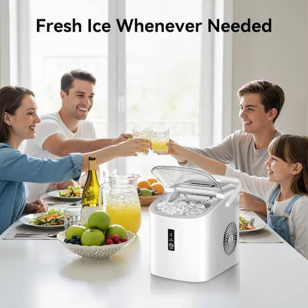 SIMZLIFE 9.6 in. 26 lb. /24H Bullet Ice Countertop Portable Ice
