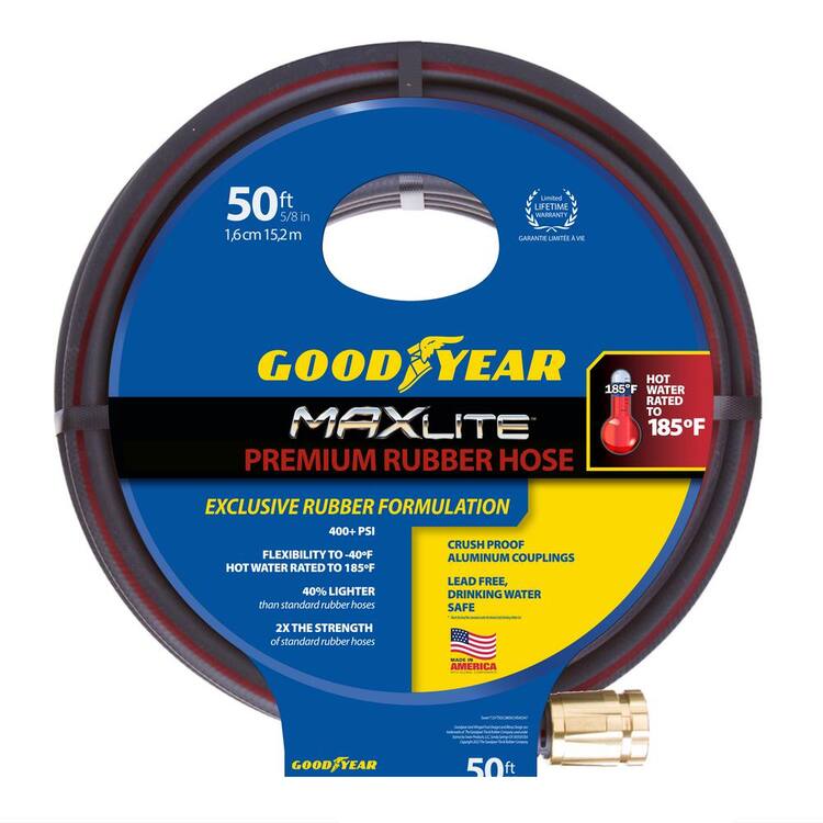 Goodyear MAXLite 5/8 in. x 50 ft. Premium Duty Rubber+ Water Hose