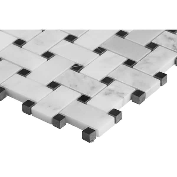 MSI Greecian White Basket Weave 12 in. x 12 in. x 10mm Honed Marble Mesh-Mounted Mosaic Tile (10 sq. ft. / case)