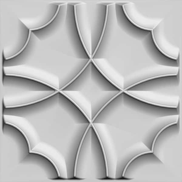 Dundee Deco Falkirk Fifer 20 in. x 20 in. Paintable Off White Quatrefoil Clover Fiber Decorative Wall Paneling (10-Pack)