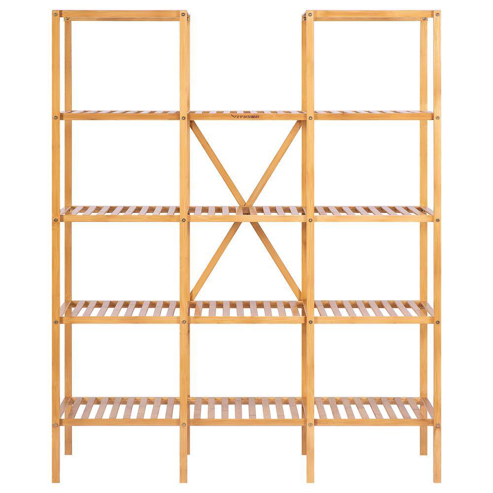 Indoor 55.5 in. High 5-Tier 11 Cabinets Bamboo Plant Stand price history on PriceWatchPro