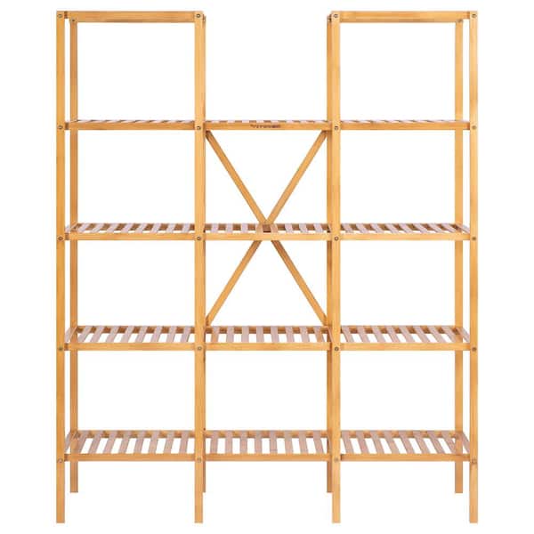 VIVOSUN Indoor 55.5 in. High 5-Tier 11 Cabinets Bamboo Plant Stand