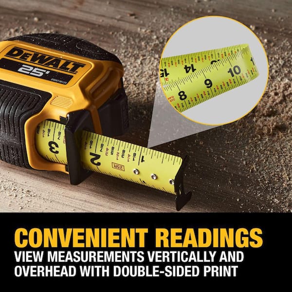 DEWALT - 25 ft. x 1-1/8 in. Tape Measure with Finger Brake