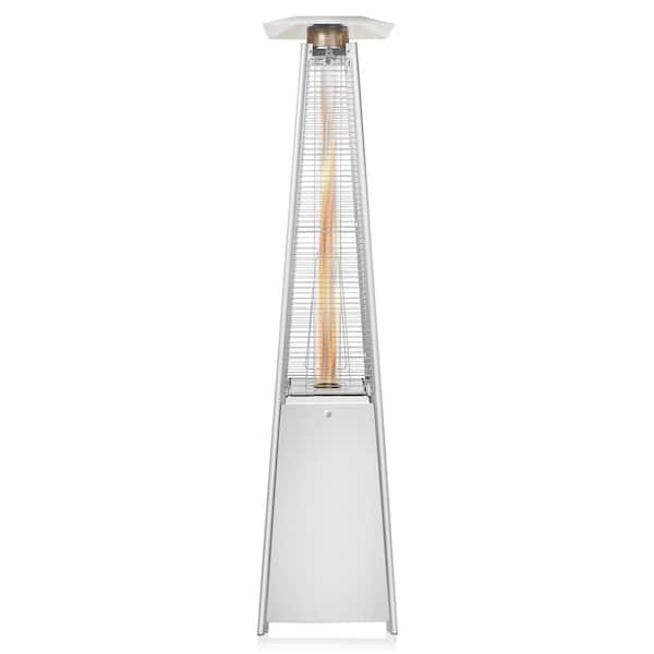 38,000 BTU Stainless Steel Propane Outdoor Pyramid Patio Heater with Dancing Flames