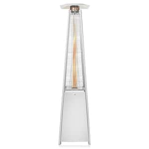 38,000 BTU Stainless Steel Propane Outdoor Pyramid Patio Heater with Dancing Flames