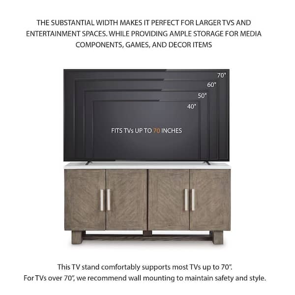 Signature DESIGN BY ASHLEY Loyaska Grayish Brown/White TV Stand