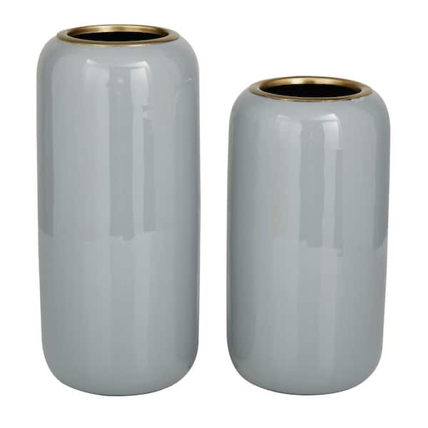 Novogratz Gray Metal Decorative Vase (Set of 2)
