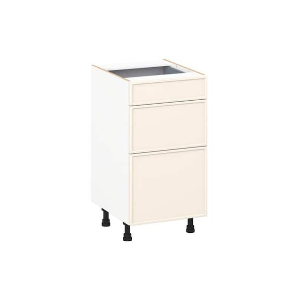 Fairview Washed Linen Slim Shaker Assembled Vanity Drawer Base Cabinet with 3-Drawers (18 in. W x 34.5 in. H x 21 in. D)